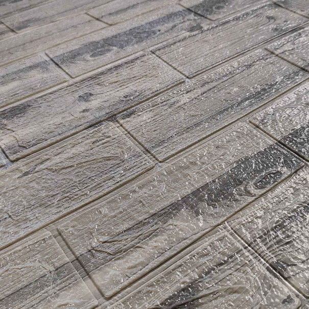 Самоклеюча 3D панель дерево срібло 700x770x3 мм