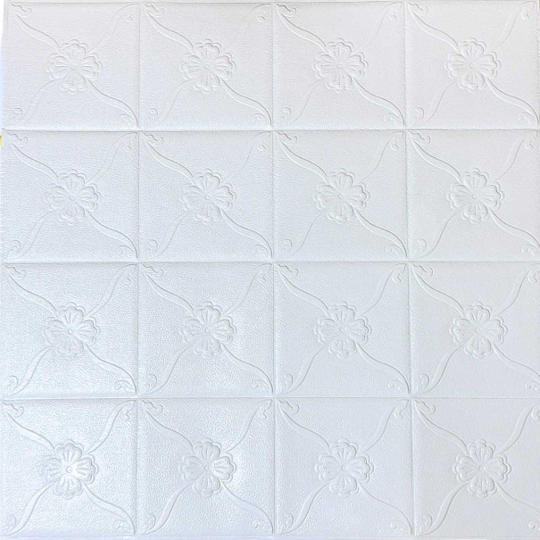 Самоклеюча декоративна 3D панель білий фасад 700x700x3 мм