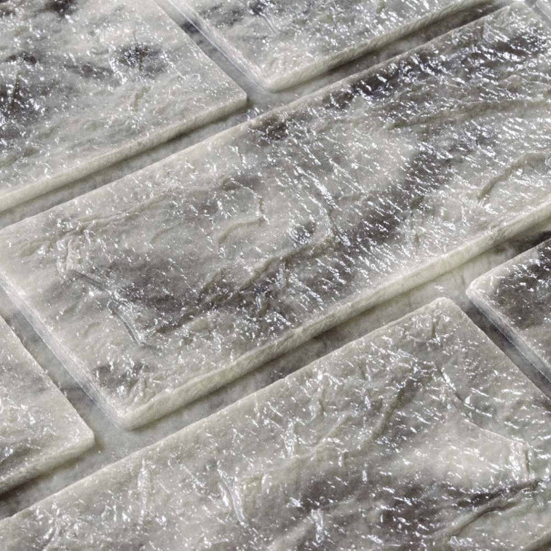 Самоклеюча декоративна 3D панель чорний природний мармур 700x770x5 мм