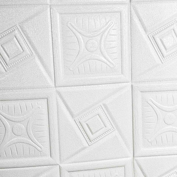 Самоклеюча декоративна 3D панель вектор білий 700x700x3 мм